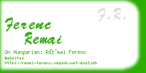 ferenc remai business card